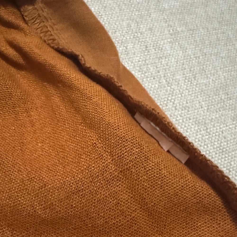 a new day Brand Linen blend PaperBag High Waisted Shorts-Sz M-Rusty Orange/Brown - Picture 12 of 12